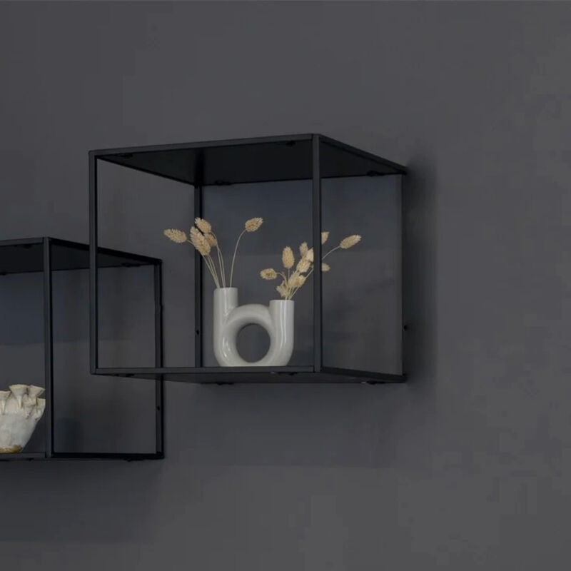 House Nordic Vita hylly musta 36x36x36 cm